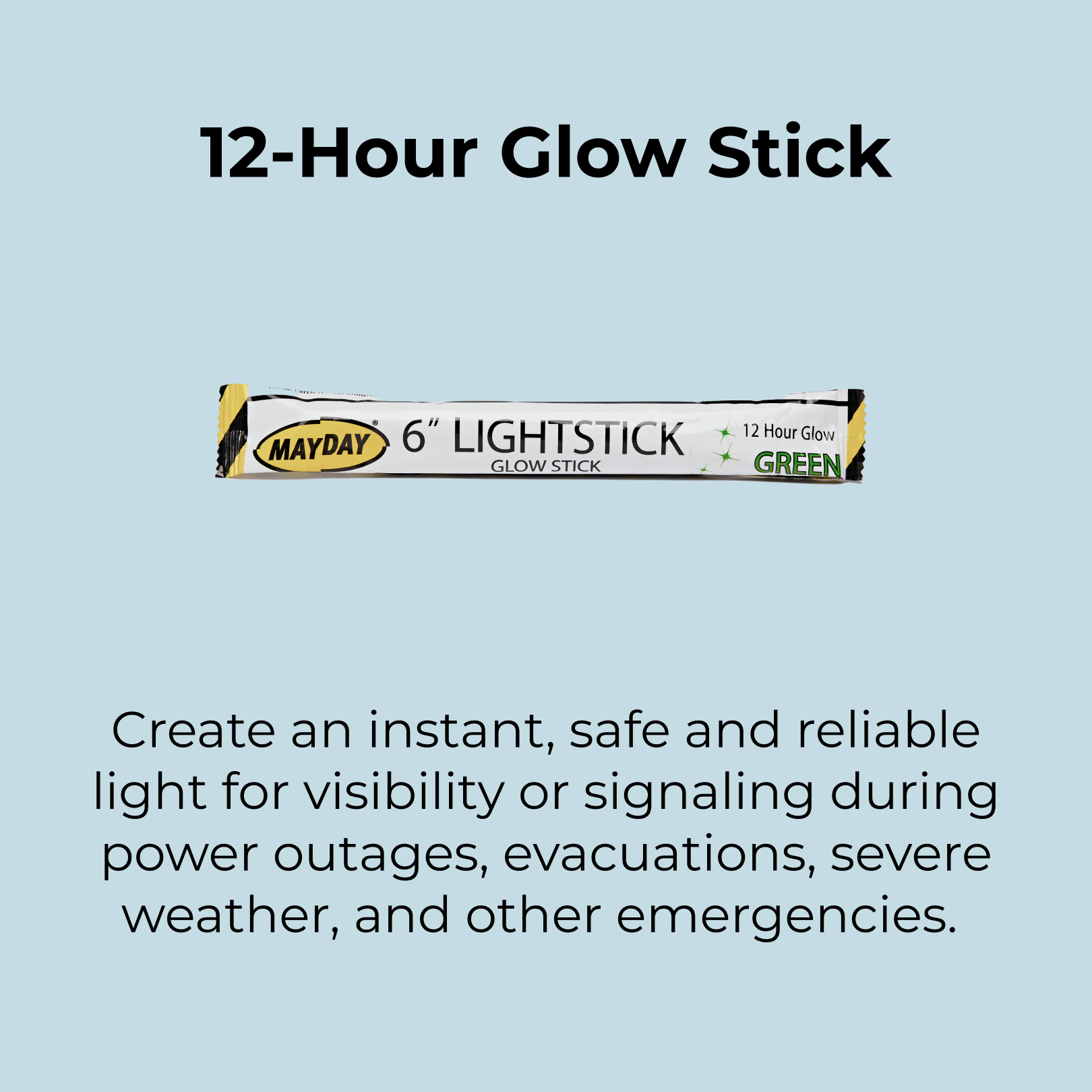 6 Mayday 12 Hour Light Sticks - Green